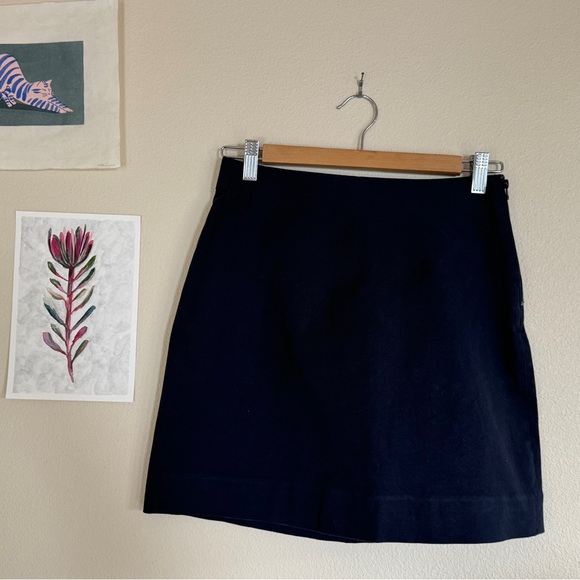 Everlane Almost Mini A-Line Skirt Navy 2 EUC Stretch - Picture 12 of 12